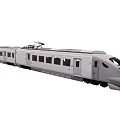 Modern High Speed Silver Train With Streamlined Design And Electric Multiple Carriages 3d model