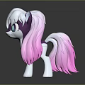 Cute Animated Pony Character With White Pink Mane And Blue Eyes