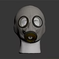 White Firefighting Gas Mask With Circular Lens And Breathing Apparatus