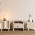 Modern bedside table Cream bedside table 3d model