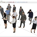 Group Of Business People In Professional Attire Showing Various Poses