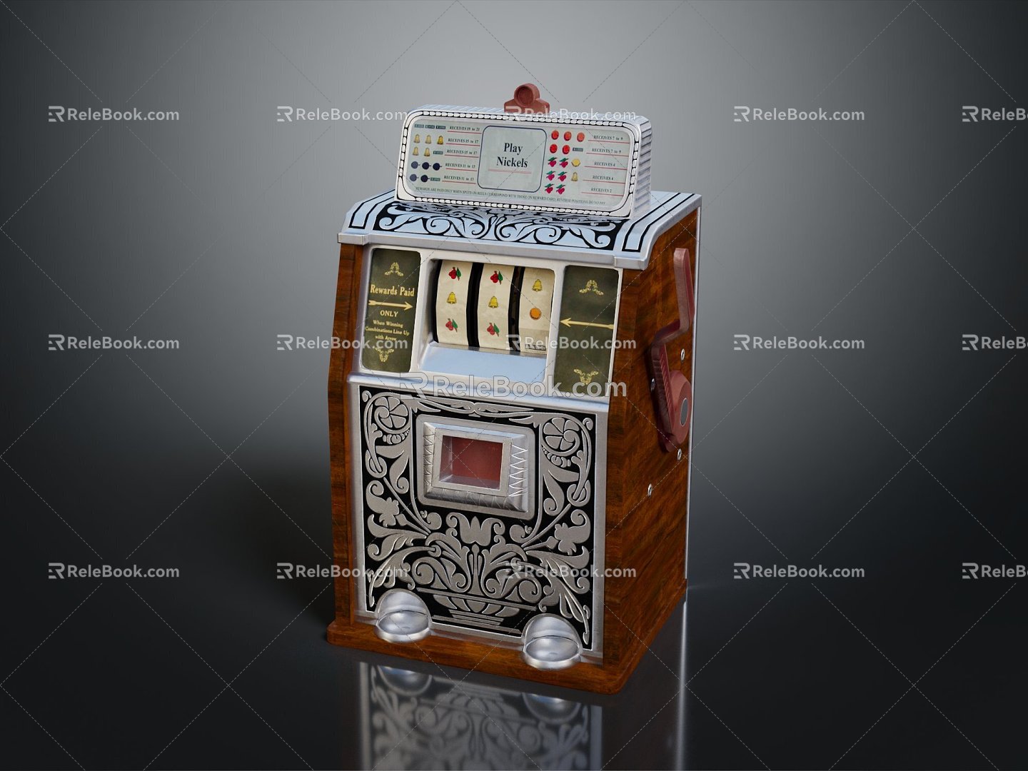 Retro slot machine game machine large game machine coin-operated game machine 3d model