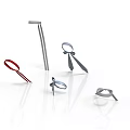 Colorful Household Accessories with Curved Designs and Red Silver Gray Finishes