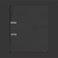 Black Office Folders with Green Labels Five in a Row Metal Rings for Document Organization 3d model