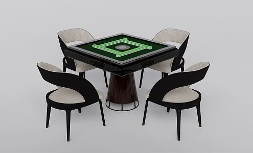 Modern Mahjong Table and Chair Mahjong Table Automatic Mahjong Machine 3d model