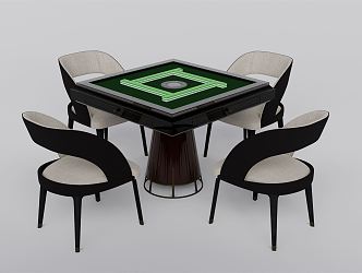 Modern Mahjong Table and Chair Mahjong Table Automatic Mahjong Machine 3d model