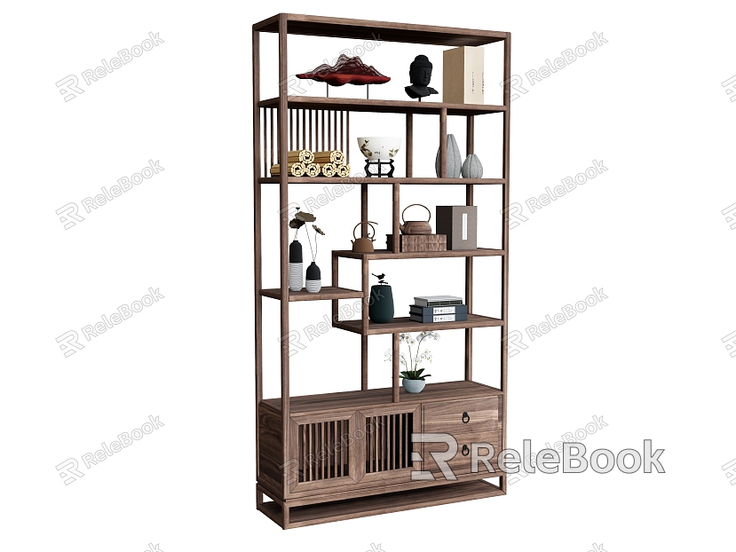 Storage Rack Antique Rack Hollow Rack Decorative Rack Ornaments Books model