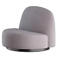Modern Light Gray Upholstered Leisure Chair With Rounded Design And Round Base 3d model