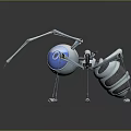 Futuristic Mechanical Spider Character Featuring Robotic Legs Blue Spherical Body And Blue Eyes