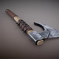Handcrafted Vintage Axe With Metal Head Wooden Handle And Leather Wrap