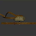 Green Canvas Crossbody Bag With Brown Leather Straps For Daily Use