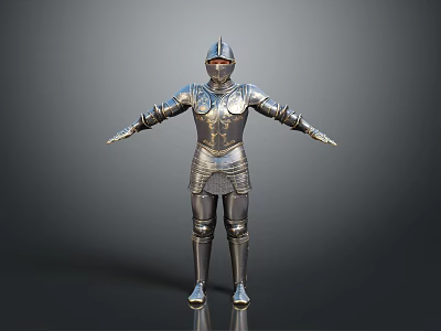 Medieval Knight Armor Metallic Decorative Home Living Room Ornament Display Piece 3d model
