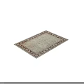 Square Rug With Intricate Border Patterns And Light Colored Central Decorative Design 3d model