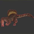 Realistic Spinosaurus Dinosaur Model With Large Sail Open Mouth And Detailed Texture