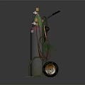 Portable Industrial Gas Cylinder Cart With Two Cylinders Valves Gauges And Hoses