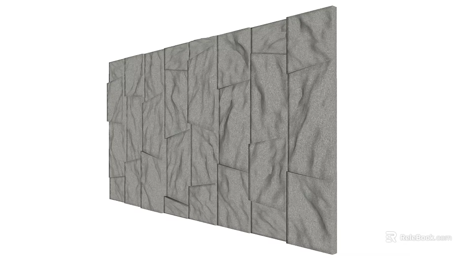 Textured Stone Background Wall With Irregular Shaped Slabs And Natural Surface Texture 3d model 