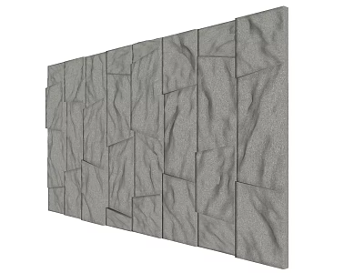 Textured Stone Background Wall With Irregular Shaped Slabs And Natural Surface Texture 3d model