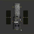 Space Station Module Structure With Solar Panels Antenna And External Equipment 3d model