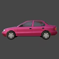 Pink Hyundai Classic Compact Sedan with Sleek Body Design Silver Wheels and Tinted Windows