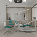 Modern Hospital Outpatient Clinic Lobby With Arched Doorway Large Window Wooden Decor Green Chair