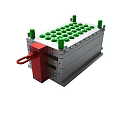 Industrial Equipment With Gray Metal Structure Green Circular Buttons And Red Handle