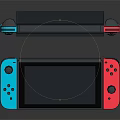 Nintendo Switch Electronic Gaming Console With Red And Blue Controllers And Portable Design 3d model