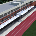 Modern tensioned film school sports field membrane structure canopy 3d model