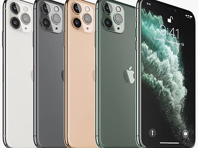 Apple iPhone Mobile Phones With Multiple Colors And Screen 3d model