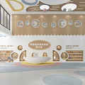 Warm Colorful Kindergarten Interior With Wall Decorations And Play Facilities 3d model