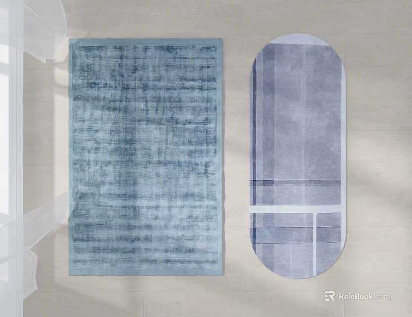 Modern Light Blue Square Rug With Patterned Texture For Home Living Room Decor 3d model