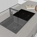 Sink faucet induction cooker middle island water bar 3d model