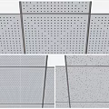 Suspended Ceiling with Perforated Square Panels Metal Grid Frame and Textured Surface 3d model