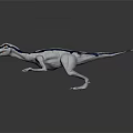 Realistic White Blue Striped Velociraptor With Sharp Claws And Open Mouth 3d model