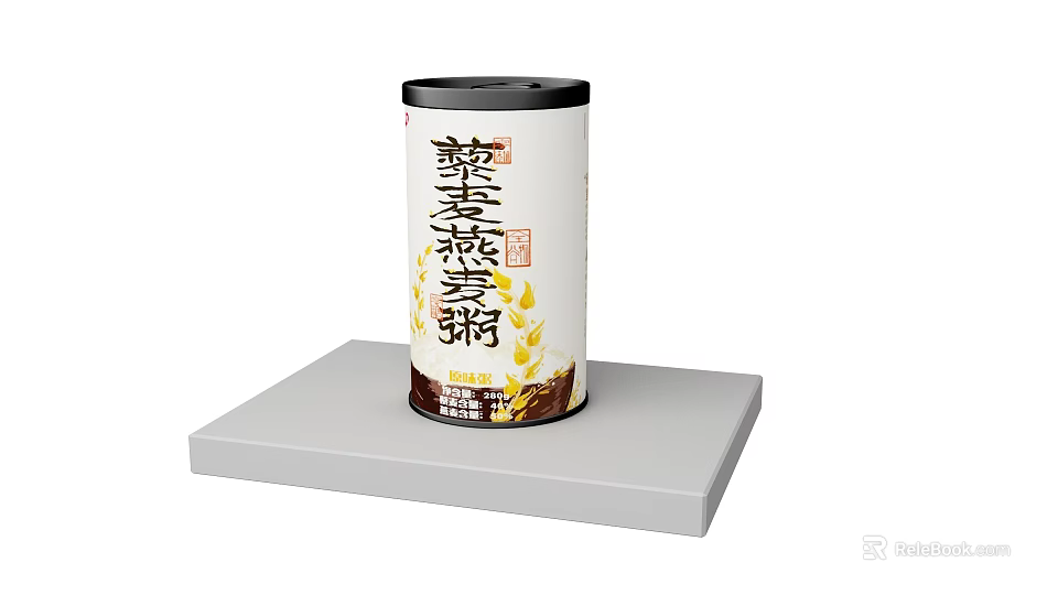 Nutritious Quinoa Oatmeal Porridge Canned Food With Healthy Ingredients And Packaging 3d model 