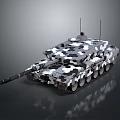 Modern Military Tank With Camouflage Pattern Long Barrel Tracks And Antennas