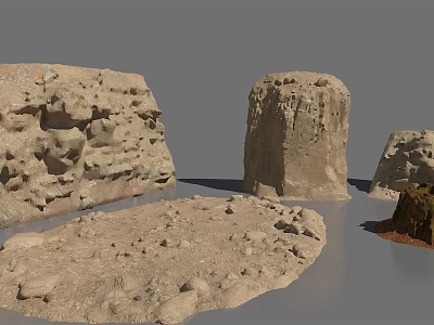 Building Exterior Wall Featuring Rough Stone Texture And Natural Rock Formation 3d model