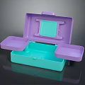 Practical Plastic Lunch Box Featuring Purple Turquoise Compartments And Open Lid Design