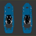 Blue Snowshoes Featuring Black Straps And Anti Slip Spikes For Winter Outdoor Sports