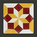 Decorative Colorful Geometric Ceramic Tile With Red Yellow White Star Pattern Design