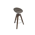 Modern Bar Stool With Wooden Legs Metal Footrest And Gray Seat Design