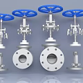 Valve DN80 DN100 hand valve gate valve flange valve pipeline needle valve check valve globe valve 3d model
