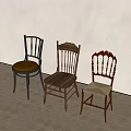 Three Various Style Leisure Chairs With Leather Wooden Fabric Seats And Carved Details