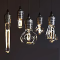 Vintage Pendant Lights With Edison Bulb Clear Glass Shade And Metal Base For Interior Decoration
