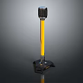 Industrial Safety Warning Light With Yellow Pole And Black Base Structure