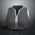Dark Gray Modern Vest With Silver Trim And Structured Sleek Design 3d model