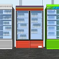 Colorful Upright Display Freezers With Glass Doors For Retail Beverage Storage
