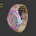 Luxury Silver Metallic Wristwatch With Diamond Accents And Sleek Stainless Steel Band