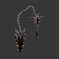 Mythical Dragon Head Chain Weapon With Spiked Hammer And Intricate Metal Design