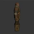 Detailed Character Leather Armor Design With Belt Straps Boots Front Back Views