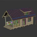 Log Cabin Exterior Design With Gray Metal Roof Porch And Wooden Windows